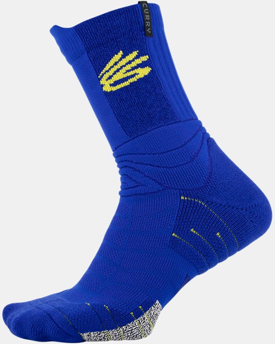 Men's Curry Playmaker Crew Socks, Blue, pdpMainDesktop image number 1